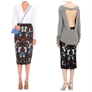 A.L.C. Silk midi skirt garland floral